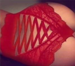 Red High-waisted Panties with Corset-style Lacing